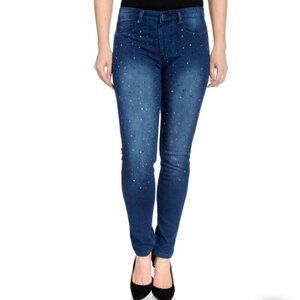 Allure By Julia K. NWT Stretch Denim Embellished Front Pull On Jeans Size 2X